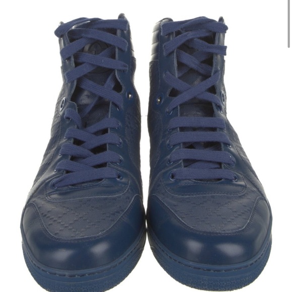 Gucci Men's Blue High-Top Sneakers size 11 - Picture 1 of 4